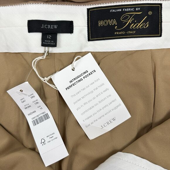 J Crew NWT $198 Willa Cropped Flare Pant in Italian City Wool 12 Camel Brown Tan - Picture 15 of 16